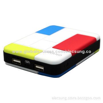 Modern Style Power Bank with 10,400mAh Capacity, 5.0V/1A Input Voltage